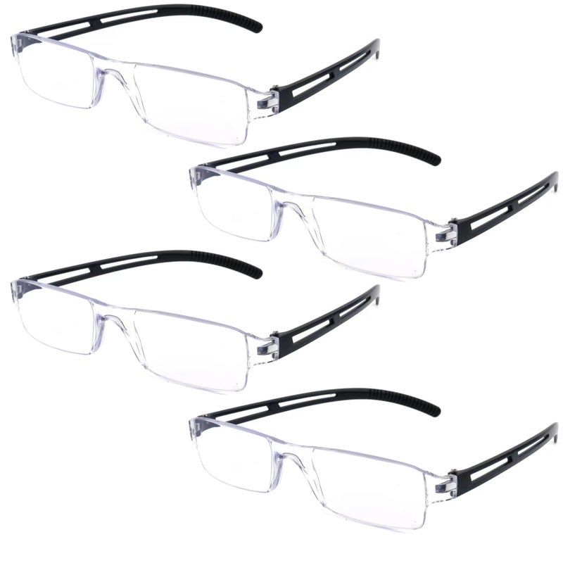 Ryegis Pack 4 Rimless Reading Glasses,Blue Light Clear Frames Reader Lightweight for Men and Women 1.5 - Image 1